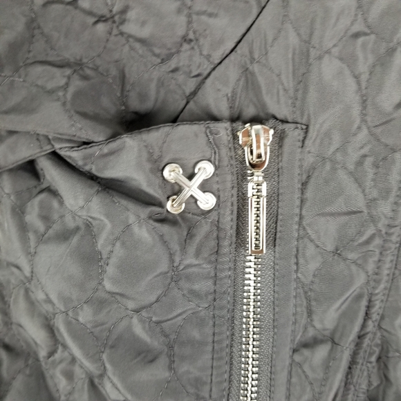 ADAM JACOBS | gray quilted zip large collar jacket - Picture 4 of 6